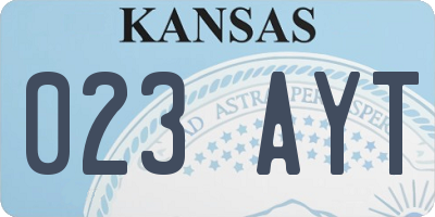 KS license plate 023AYT