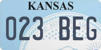 KS license plate 023BEG