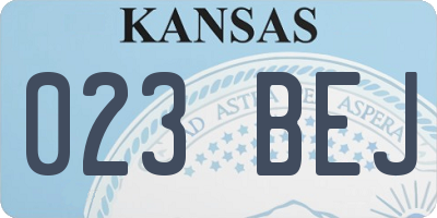 KS license plate 023BEJ