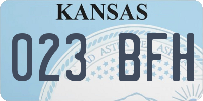 KS license plate 023BFH