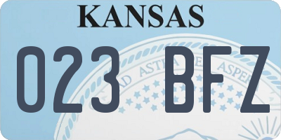 KS license plate 023BFZ