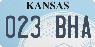 KS license plate 023BHA