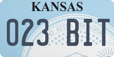 KS license plate 023BIT