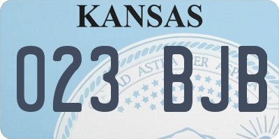 KS license plate 023BJB