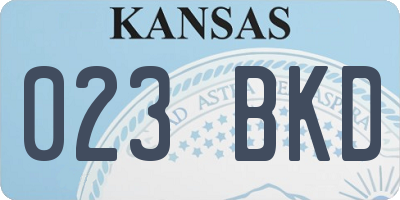 KS license plate 023BKD