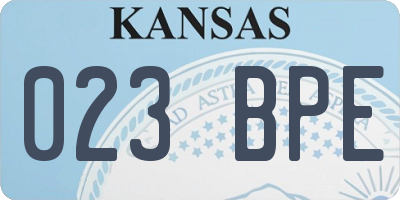 KS license plate 023BPE