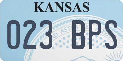 KS license plate 023BPS