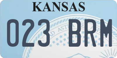 KS license plate 023BRM