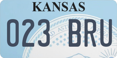 KS license plate 023BRU