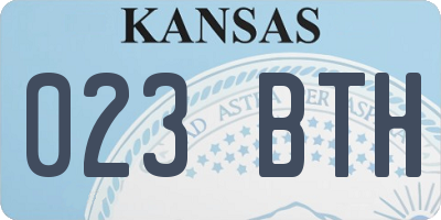 KS license plate 023BTH