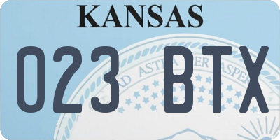 KS license plate 023BTX