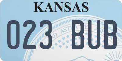 KS license plate 023BUB