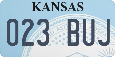 KS license plate 023BUJ