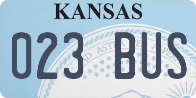 KS license plate 023BUS