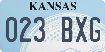 KS license plate 023BXG