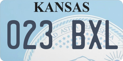 KS license plate 023BXL