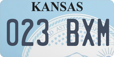 KS license plate 023BXM