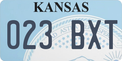 KS license plate 023BXT