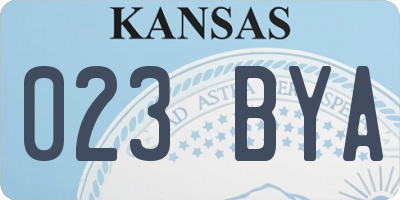 KS license plate 023BYA