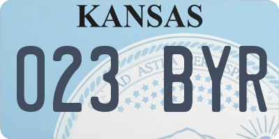 KS license plate 023BYR