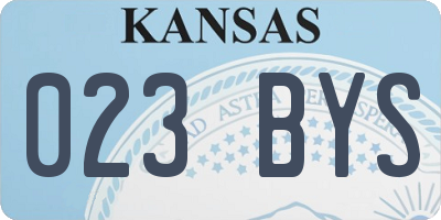 KS license plate 023BYS