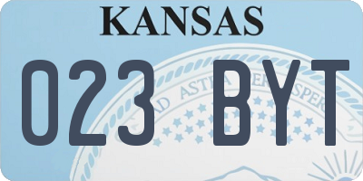 KS license plate 023BYT