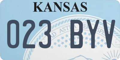 KS license plate 023BYV