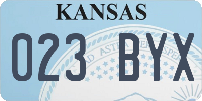 KS license plate 023BYX