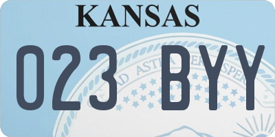 KS license plate 023BYY