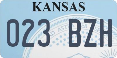 KS license plate 023BZH