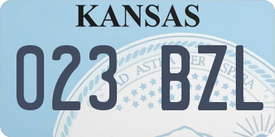 KS license plate 023BZL