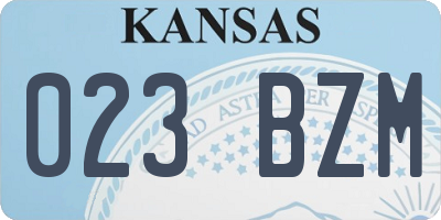 KS license plate 023BZM