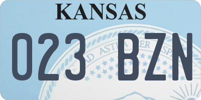 KS license plate 023BZN
