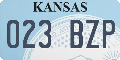 KS license plate 023BZP