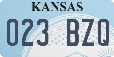KS license plate 023BZQ