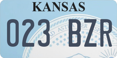 KS license plate 023BZR