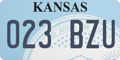 KS license plate 023BZU