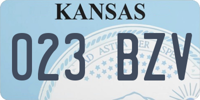KS license plate 023BZV