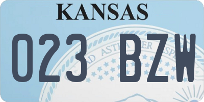 KS license plate 023BZW