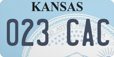 KS license plate 023CAC