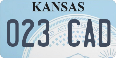 KS license plate 023CAD