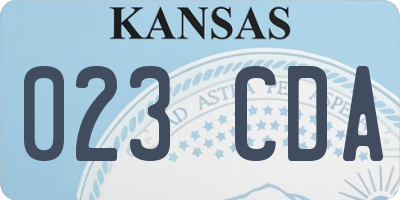 KS license plate 023CDA