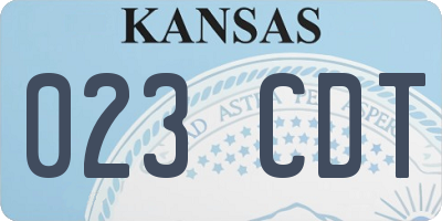 KS license plate 023CDT