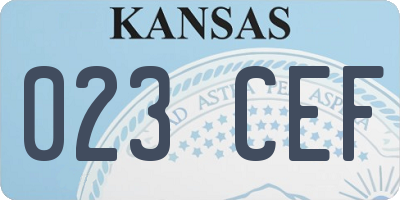 KS license plate 023CEF