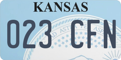 KS license plate 023CFN