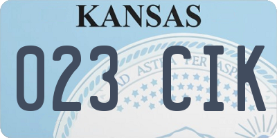 KS license plate 023CIK