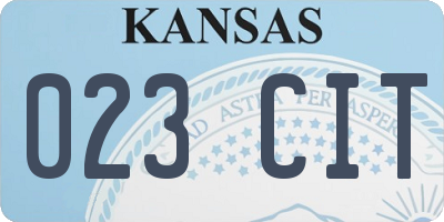 KS license plate 023CIT