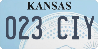 KS license plate 023CIY