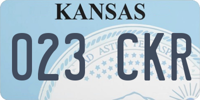 KS license plate 023CKR