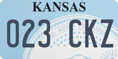 KS license plate 023CKZ